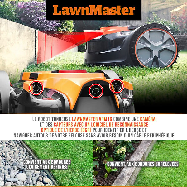 LAWNMASTER - Robot tondeuse autonome 24V sans fil périmétrique - Le robot le plus simple du marché - large