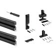 EMUCA - Lot de 3 cadres Zero avec quincaillerie et profilés pour montage au sol et au mur avec niveleur rectangulaire, Aluminium et Zamak, Noir texturé - vignette