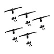 EMUCA - Lot de consoles pour 5 tablettes en verre pour la structure Zero, verre non inclus, Zamak, Peint en noir texturé - vignette
