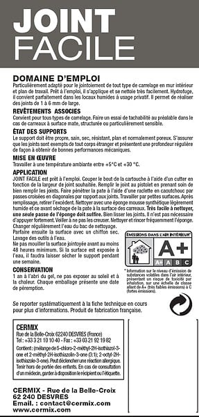 CENTRALE BRICO - Joint pâte carrelage CERMIX noir 310 ml Joint facile noir 1m² - large