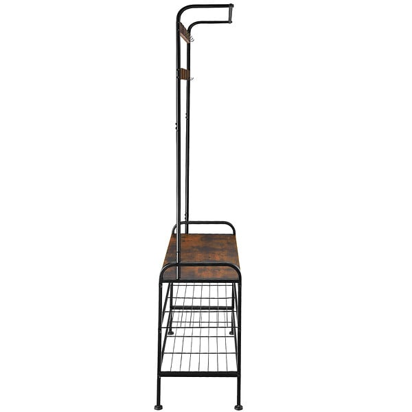 TECTAKE - Portemanteau Bois foncé industriel, rustique - large