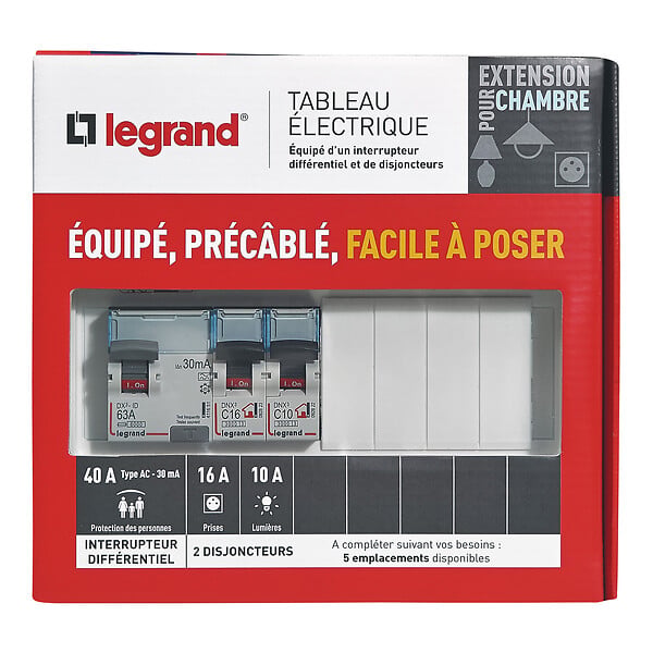 LEGRAND - Tableau électrique équipé pour extension chambre - large