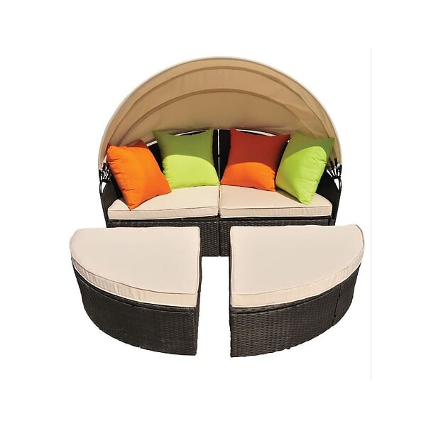 ALCOVA - Canapé modulable avec toit pare soleil Coussins Mobilier de jardin Fauteuil de jardin ALCOVA - large