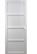 GD MENUISERIES - Porte Coulissante Tamera blanc 4 panneaux H204 x L73 cm, Rail Alu bandeau noir, Coquilles blanc - vignette