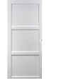 GD MENUISERIES - Porte Coulissante Korya Blanc 3 panneaux H204 x L73 cm, Rail Alu bandeau noir, Coquilles blanc - vignette