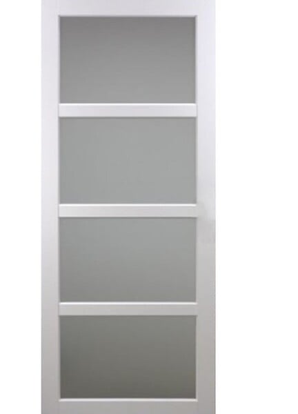 GD MENUISERIES - Porte Coulissante Tana Blanc Vitrée H204 X L63 cm, Coquilles Blanc - large