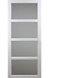 GD MENUISERIES - Porte Coulissante Tana Blanc Vitrée H204 X L63 cm, Coquilles Blanc - vignette