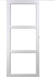 GD MENUISERIES - Porte Coulissante Kenya Blanc Vitrage transparent H204 x L83 cm, Rail Alu Bandeau Blanc, Coquilles blanc - vignette