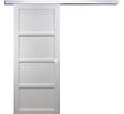 GD MENUISERIES - Porte Coulissante Tamera blanc 4 panneaux H204 x L73 cm, Rail Alu, Coquilles blanc - vignette