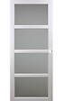 GD MENUISERIES - Porte Coulissante Tana Blanc Vitrée H204 x L83 cm, Coquilles Blanc - vignette