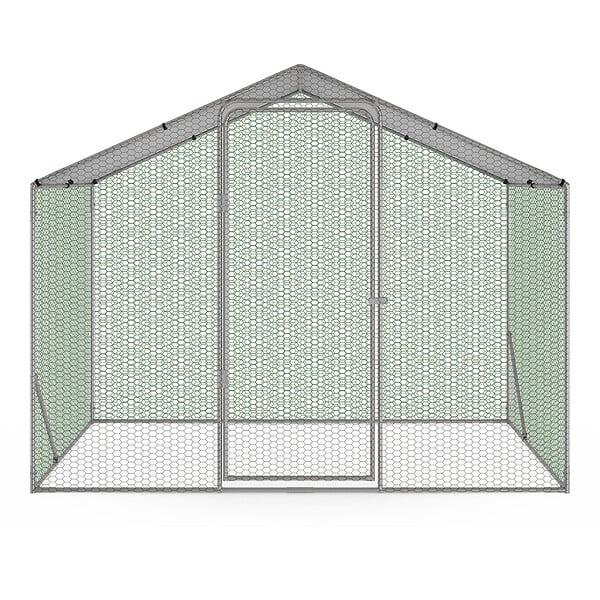 ID MARKET - Enclos poulailler 3 m² parc grillagé 2,20x1,4 M acier galvanisé - large