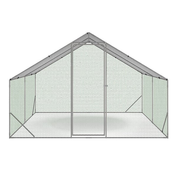 ID MARKET - Enclos poulailler 9 m² parc grillagé 3x3 M acier galvanisé - large