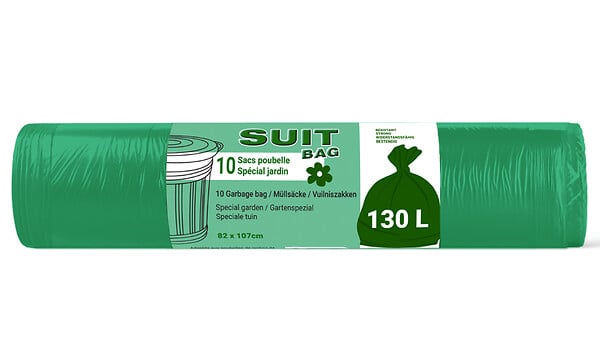 SUIT BAG - Sachet de 10 sacs poubelle de jardin 130L - large