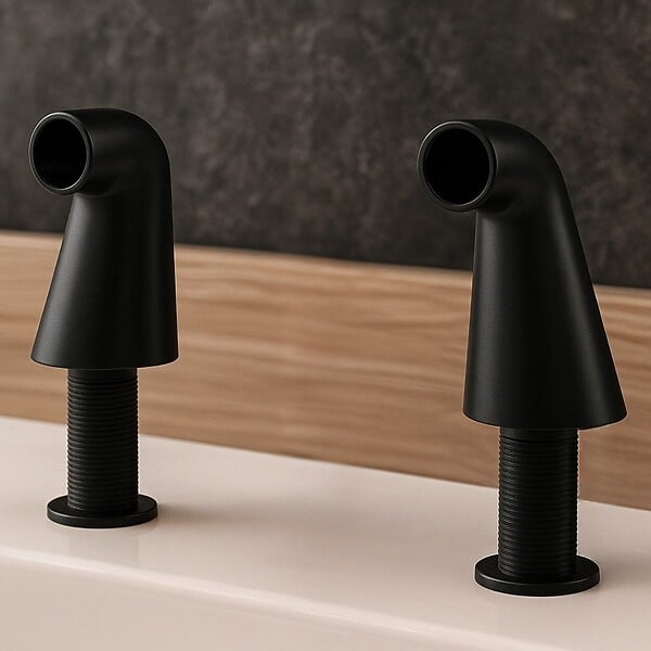 ESSEBAGNO - Colonnettes raccord bain-douche noires - large