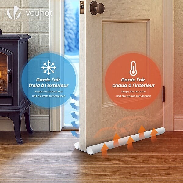 VOUNOT - Lot de 2 Boudins de Porte Isolants coupe froid Découpables 96cm Blanc - large