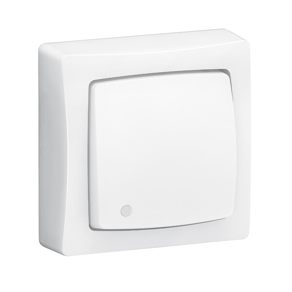 LEGRAND - Poussoir 250V 6A NO-NF lumineux complet Appareillage saillie - blanc - large