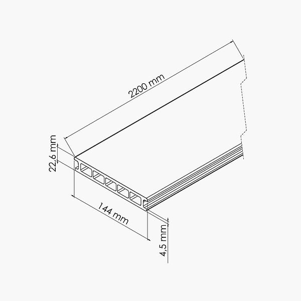 BELLAME - Kit Terrasse PVC BELLAME 5 m² (222 x 14,5 x 2,2 cm) - Chêne Coriandre - large