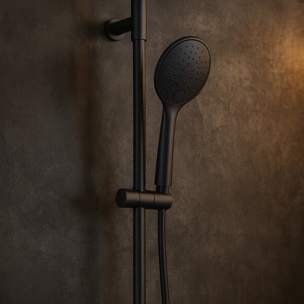 ESSEBAGNO - Luisa II combiné support de douche 3 pièces gris gun métal - large