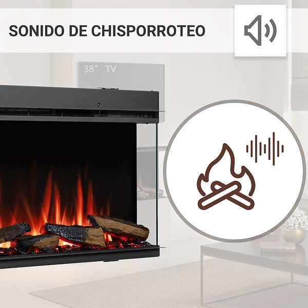 BALDERIA - Cheminée électrique BALDERIA Athena smart 36 - Cheminée encastrable - Noir - large