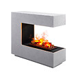 BALDERIA - Cheminée électrique BALDERIA Cassiopeia -  360 degrés de flammes - Aspect béton - vignette