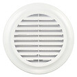 BLAUBERG - Grille aération ronde plastique blanc à ailettes inclinées DECOR avec moustiquaire - Diamètre (mm): 150 - vignette