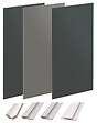 ONDEE - Pack montage 3 panneaux muraux en angle -  gris & anthracite 200 cm - profilés blanc - vignette