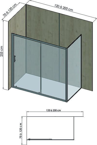ONDEE - Pack complet de montage panneaux muraux Bois 200 cm - Profilé chromé inclus - large