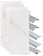 ONDEE - Pack montage 4 panneaux muraux en niche - marbre gris 200 cm - profilés chromés - vignette