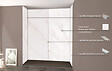 ONDEE - Pack montage 4 panneaux muraux en niche - marbre gris 200 cm - profilés chromés - vignette