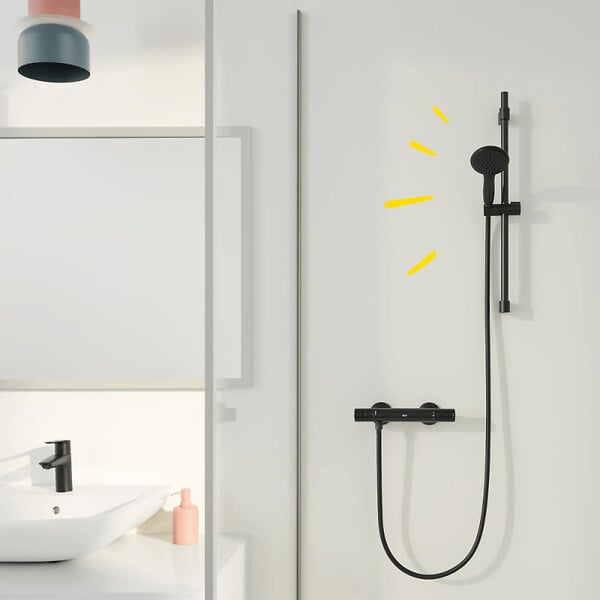 GROHE - Flexible de douche GROHE VitalioFlex Trend 1750 mm noir mat + nettoyant GrohClean - large