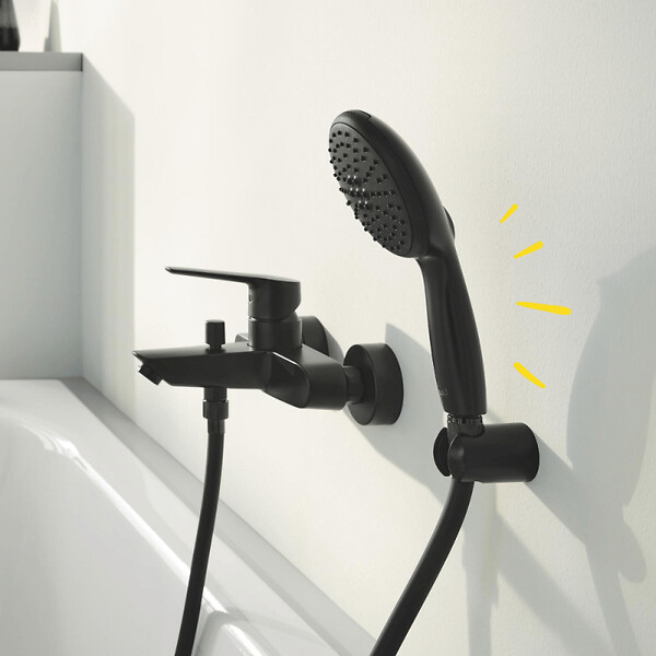 GROHE - Flexible de douche GROHE VitalioFlex Trend 1750 mm noir mat + nettoyant GrohClean - large