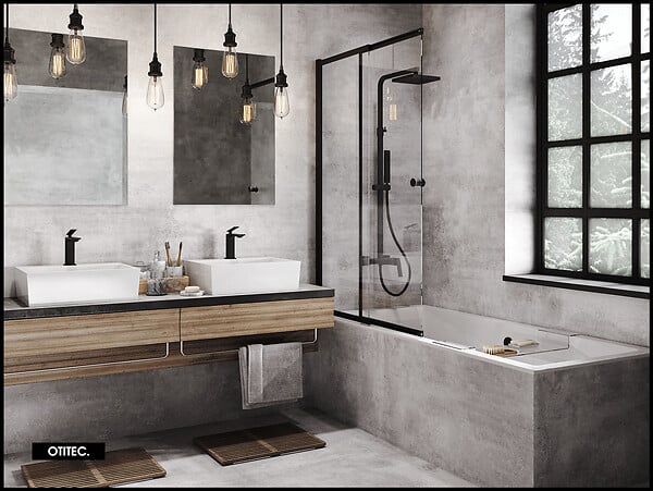 OTITEC - Baignoire rectangulaire - 165 x 75 cm - avec Habillage (4 cm) - Pieds - Vidage Chrome - QUADRO SLIM - large