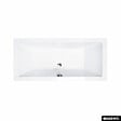 OTITEC - Baignoire rectangulaire - 180 x 80 cm - sans Habillage - avec Pieds - Repose-tête - Étagère bambou - Vidage Chrome - QUADRO - vignette