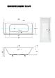 OTITEC - Baignoire rectangulaire - 175 x 80 cm - avec Habillage (4 cm) - Pieds - Vidage Chrome - QUADRO SLIM - vignette