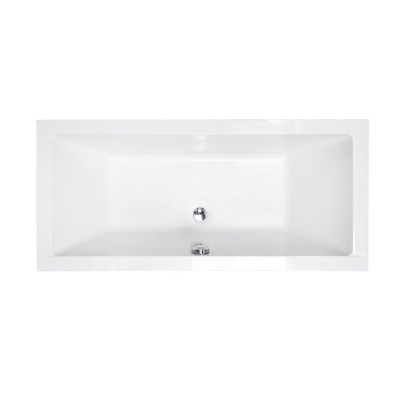 OTITEC - Baignoire rectangulaire - 155 x 70 cm - avec Habillage (4 cm) - Pieds - Vidage Chrome - QUADRO SLIM - large