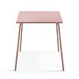 OVIALA - Ensemble table de jardin carrée et 2 fauteuils acier 70 cm rose poudré - Palavas - vignette