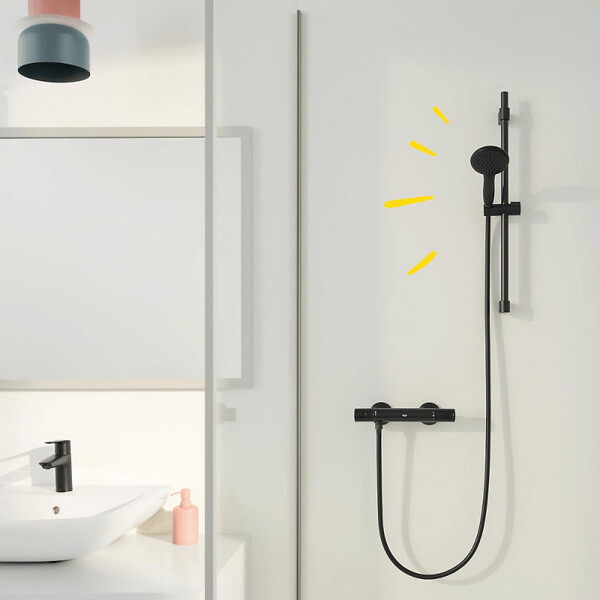 GROHE - Douchette 2 jets Vitalio Start 110 noir mat + Flexible 1750 mm - large
