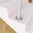 AICA SANITAIRE - Poteau de garde-corps - Pour intérieur et extérieur - Aluminium argenté - Fixation à  plat - vignette