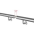 AICA SANITAIRE - Main courante - En acier inoxydable 304 - 120cm - Rampe escalier mural avec embouts - Pour intérieur et extérieur - Avec supports muraux - vignette