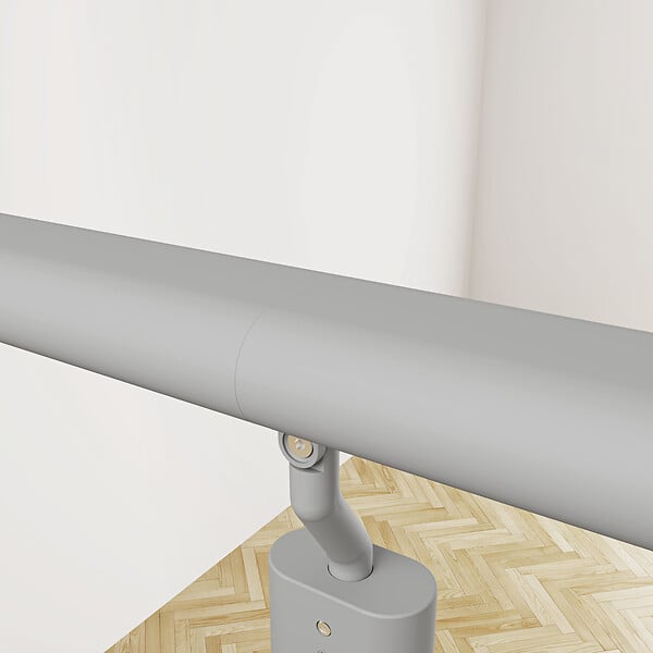 AICA SANITAIRE - Garde-corps - Pour intérieur et extérieur - Aluminium argenté - Avec 5 traverses et 1 main courante - 100cm - Fixation à  plat - large