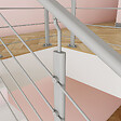 AICA SANITAIRE - Garde-corps - Pour intérieur et extérieur - Aluminium argenté - Avec 5 traverses et 1 main courante - 100cm - Fixation à  plat - vignette