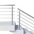 AICA SANITAIRE - Garde-corps 180cm avec main courante, en acier inoxydable 201, pour intérieur et extérieur, garde-corps avec 5 traverses - vignette