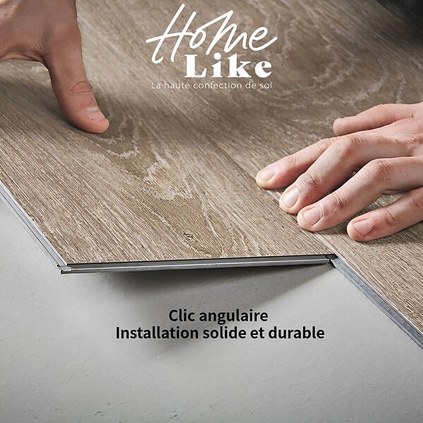 HOMELIKE - ECO50  Lame SPC CLIC avec  sous-couche intégrée BLANCHE - large