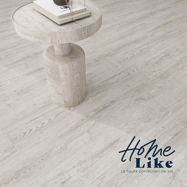 HOMELIKE - ECO50  Lame SPC CLIC avec  sous-couche intégrée BLANCHE - large