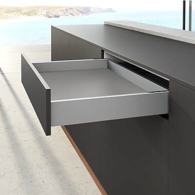 HETTICH - Profilé latéral de tiroir AvanTech YOU, H101mm x L550mm, argent, gauche et droite - HETTICH - 9353341 - large