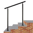 AICA SANITAIRE - Garde-corps 100cm noir, 1 main courante, sans traverses, inox 201, intérieur et extérieur, design moderne - kit complet - vignette