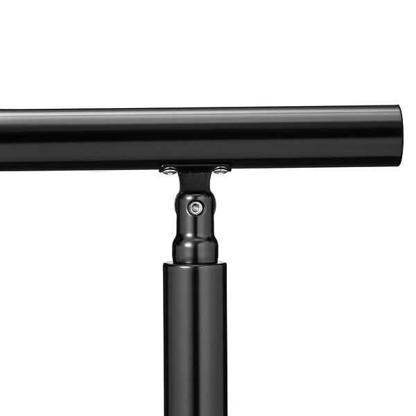 AICA SANITAIRE - Garde-corps 120cm noir, 1 main courante, sans traverses, inox 201, intérieur et extérieur, design moderne - kit complet - large