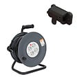 ZENITECH - Enrouleur H05VV-F 4 prises 25m 3G1,5 + coupe-circuit + support - Zenitech - vignette
