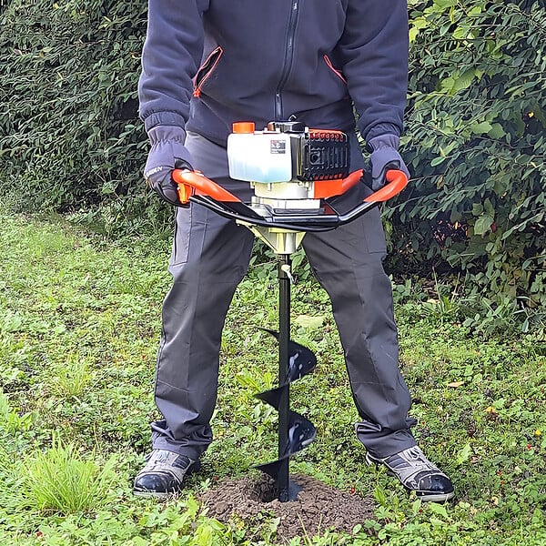 GT GARDEN - Tarière thermique 52 cm3, 3 CV + mèche 100 mm - large