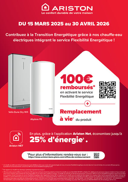 ARISTON - Chauffe-eau plat Velis Dune Evo Dry Wifi 80L + Kit installation Ariston - large
